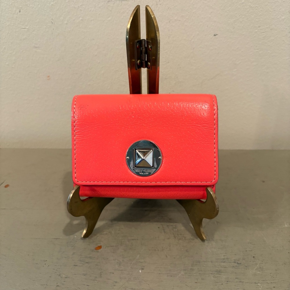 Kate Spade Coral Leather Keychain Wallet